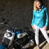 FROM MY MOTHER'S GARDEN HOODED LEATHER JACKET TURQUOISE