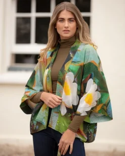 FROM MY MOTHER'S GARDEN LIGHTWEIGHT KIMONO WATERLILY