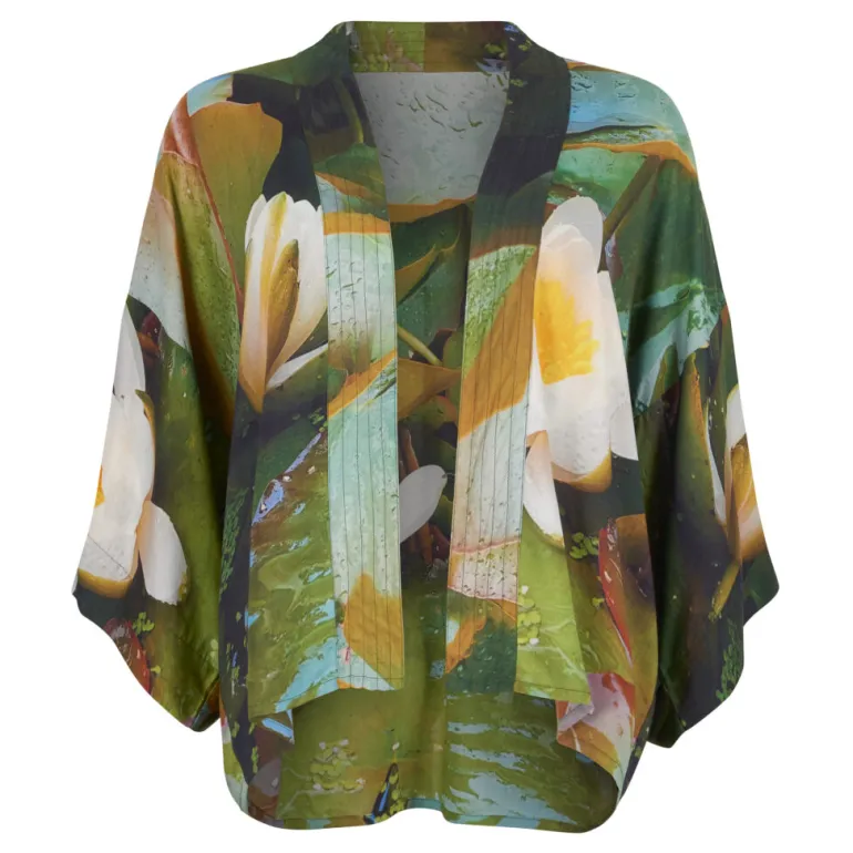 FROM MY MOTHER'S GARDEN LIGHTWEIGHT KIMONO WATERLILY