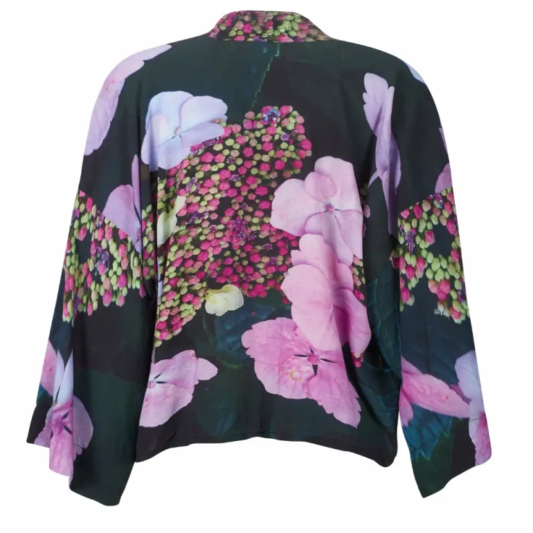 FROM MY MOTHER'S GARDEN LIGHTWEIGHT SHORT KIMONO - HYDRANGEA
