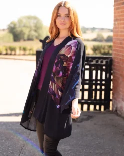 From My Mother’s Garden Mid Length Georgette Kimono Deep as Dahlias