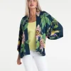 From My Mother's Garden Passionflower Short Kimono Petrol