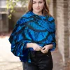 From My Mother's Garden Velvet Stole Peacock