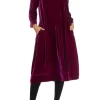 Grizas Balloon Silk Velvet Dress Royal Fuchsia
