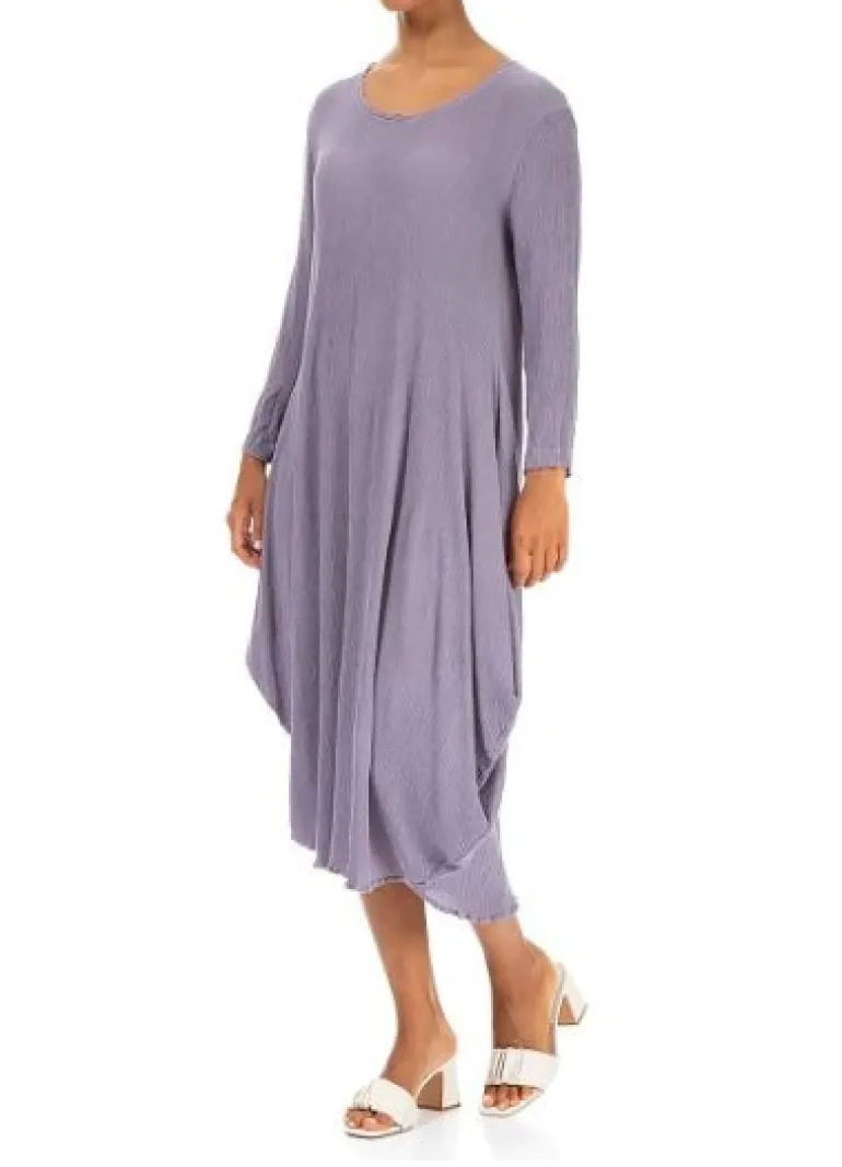Grizas Crinkle Drape Dress Lavender