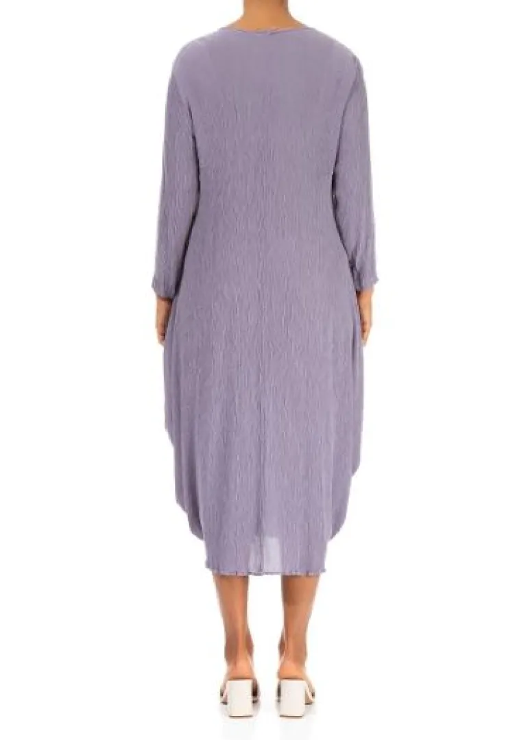 Grizas Crinkle Drape Dress Lavender