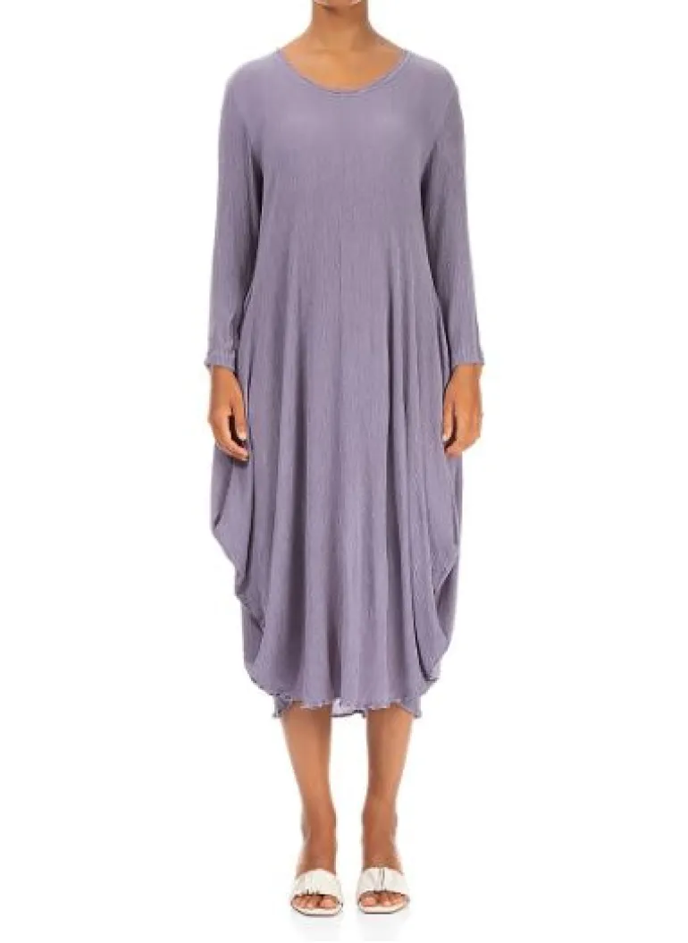 Grizas Crinkle Drape Dress Lavender