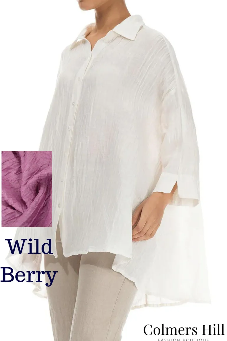 Grizas Crinkled Blouse Wild Berry