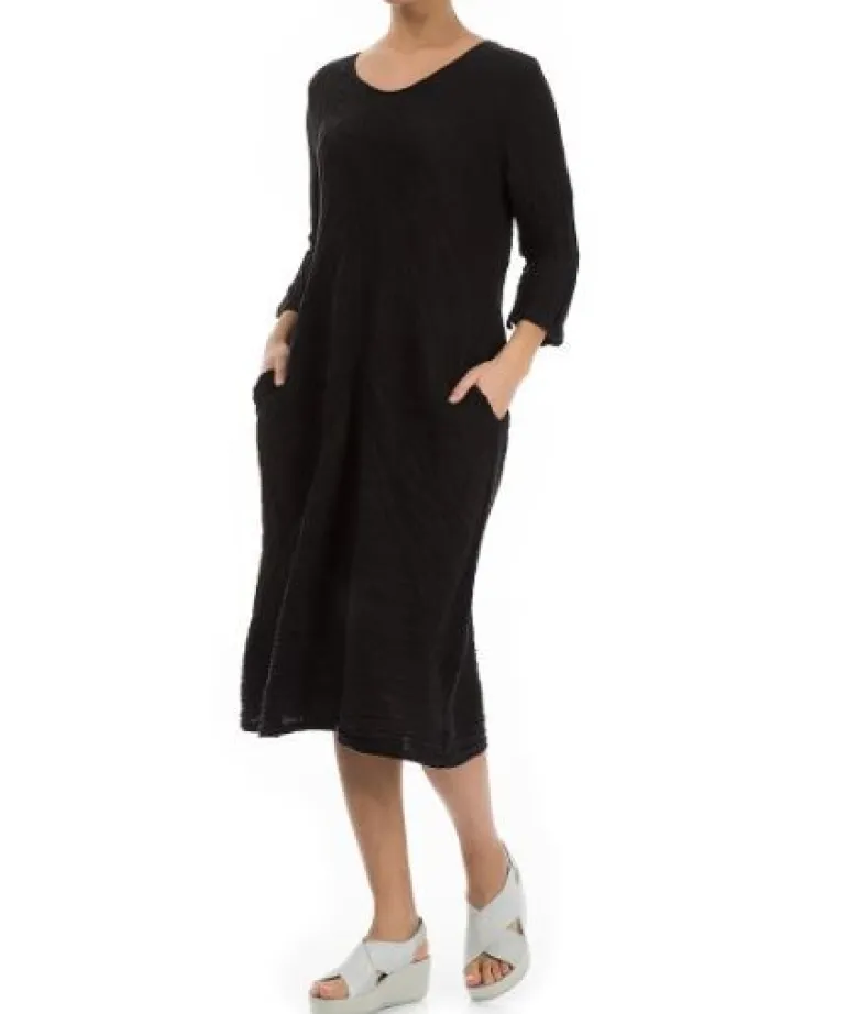 Grizas Midi Crinkle Dress Black