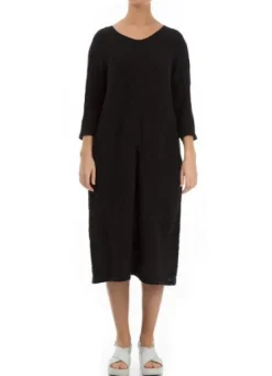 Grizas Midi Crinkle Dress Black