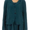 Grizas Silk Linen Jacket Dark Teal