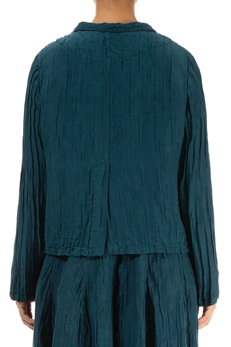 Grizas Silk Linen Jacket Dark Teal