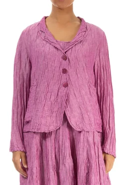Grizas Silk Linen Short Jacket Wild Berry