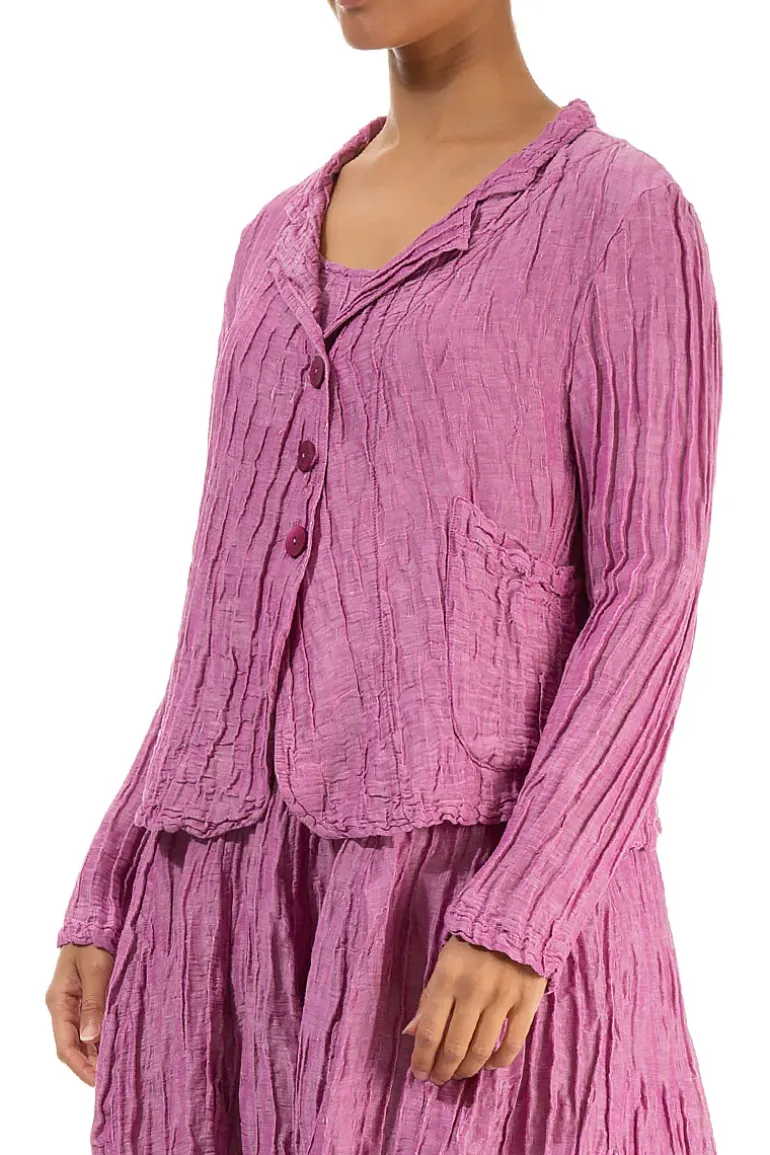 Grizas Silk Linen Short Jacket Wild Berry