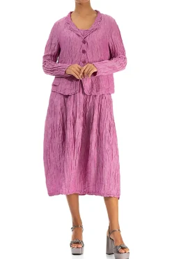 Grizas Silk Linen Short Jacket Wild Berry