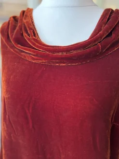 Grizas Velvet Silk Blouse Burnt Orange