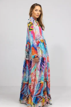 Inoa Placket Maxi Silk Dress Canberra