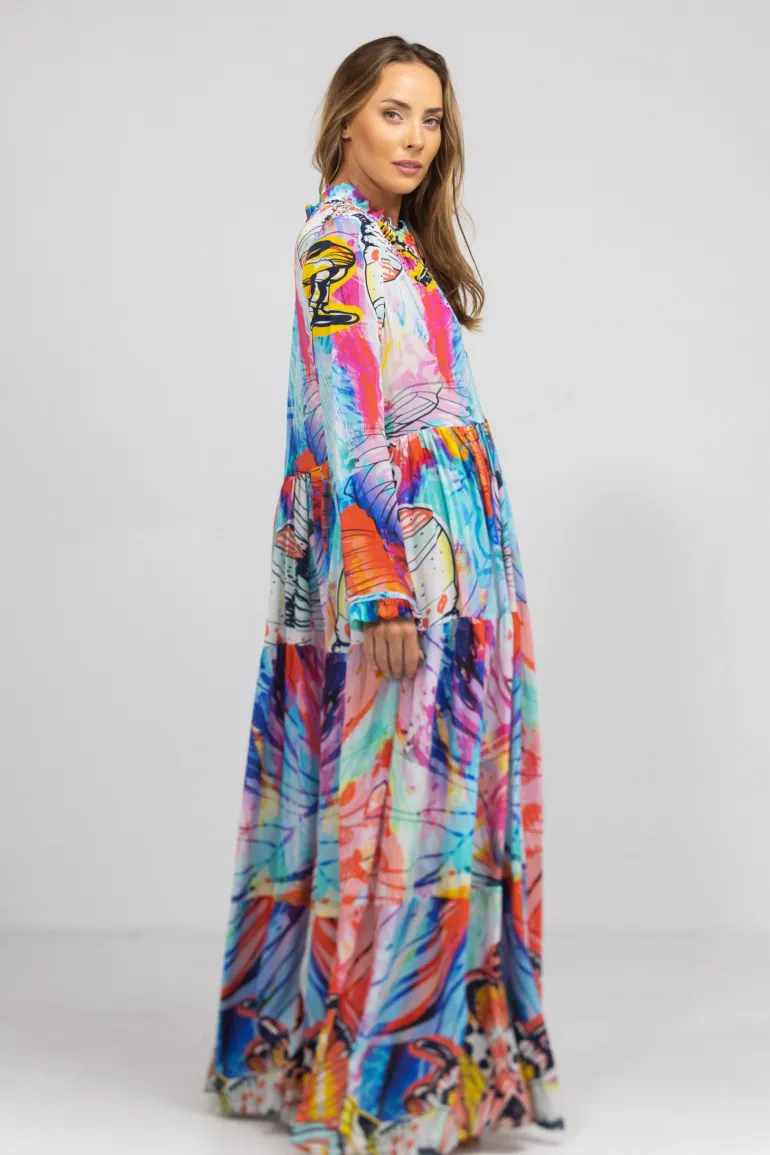 Inoa Placket Maxi Silk Dress Canberra