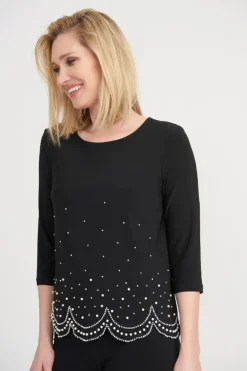 JOSEPH RIBKOFF BEADED TOPS - 2 COLOURS