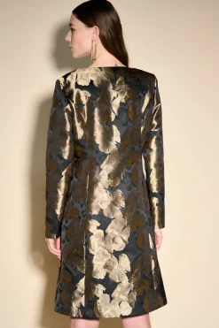 Joseph Ribkoff Gold Leaf Duster Coat