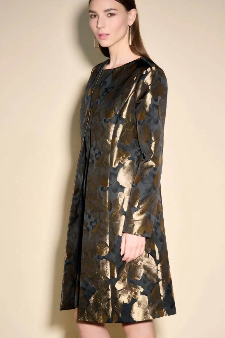 Joseph Ribkoff Gold Leaf Duster Coat
