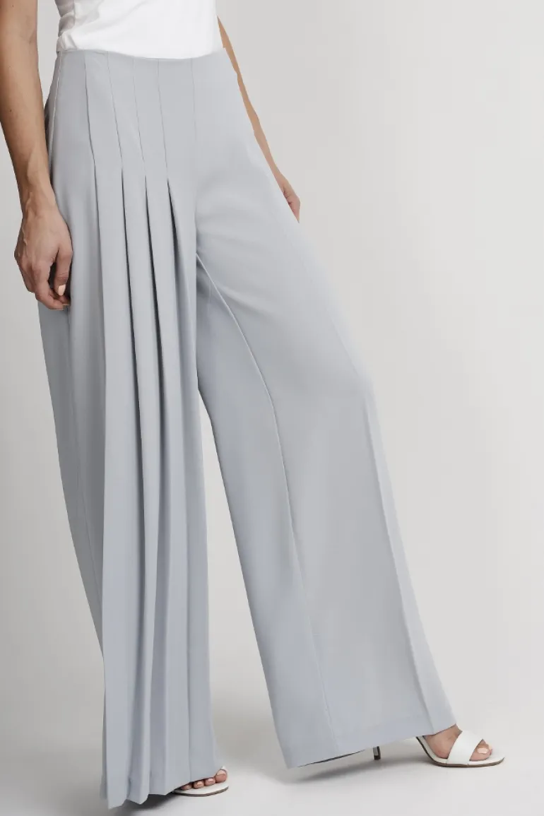 JOSEPH RIBKOFF PLEATED WIDE TROUSERS GREY
