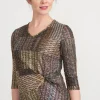 JOSEPH RIBKOFF TOP METALLIC PRINT GOLD