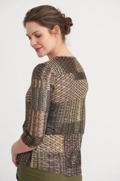 JOSEPH RIBKOFF TOP METALLIC PRINT GOLD