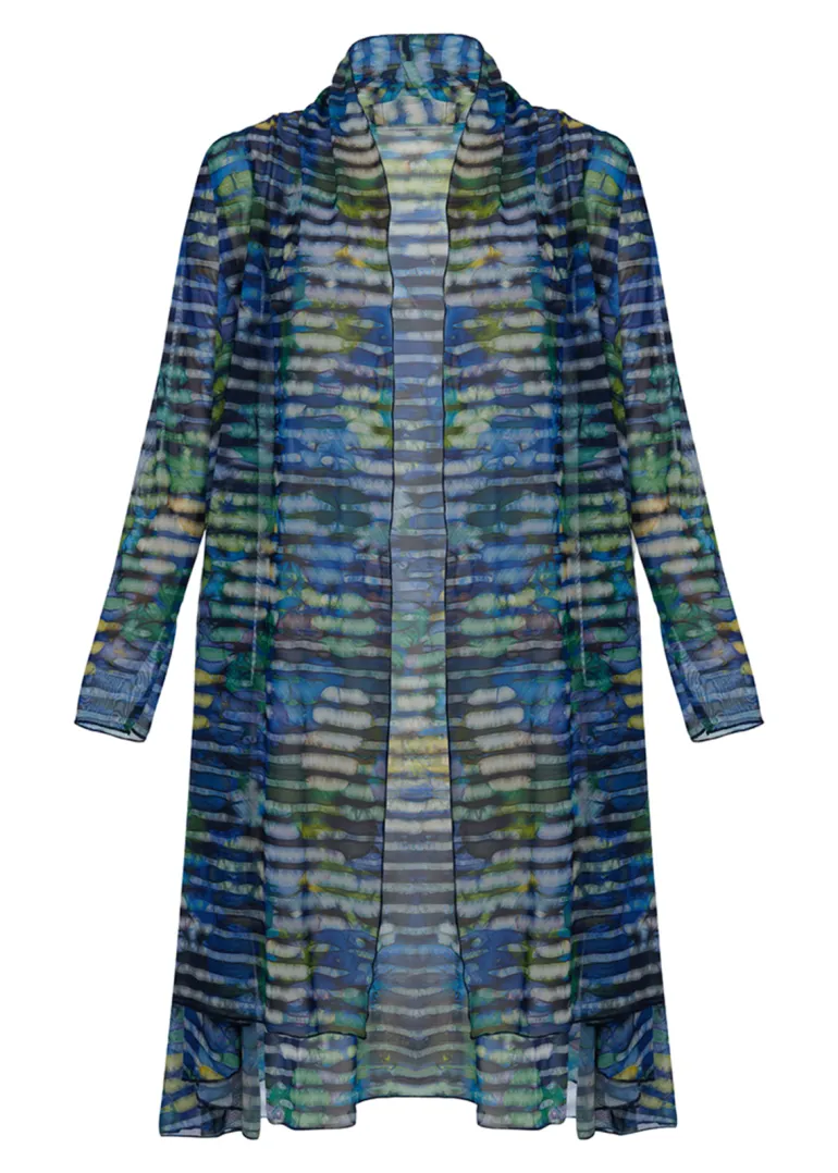 Kozan Longline Mesh Cardigan SH-210805 Lake