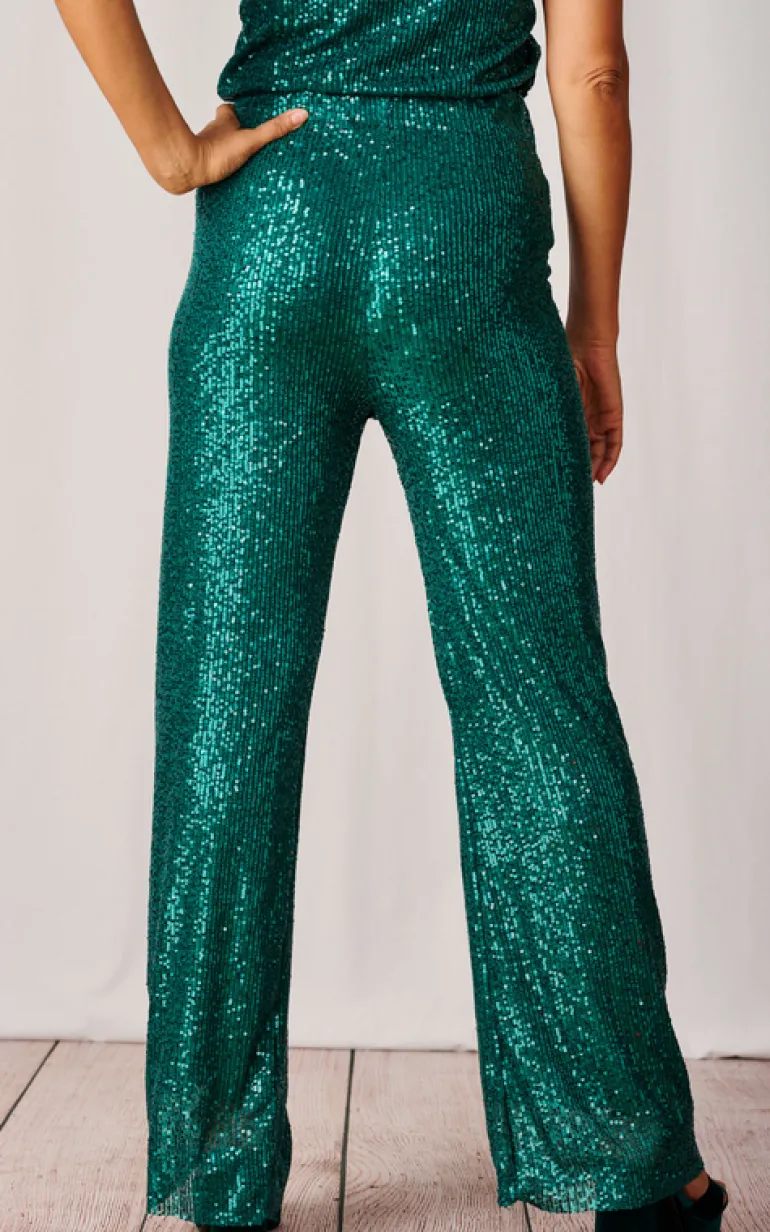 Luella Sequin Trousers Emerald
