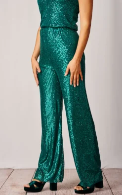 Luella Sequin Trousers Emerald