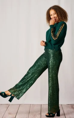 Luella Sequin Trousers Pine