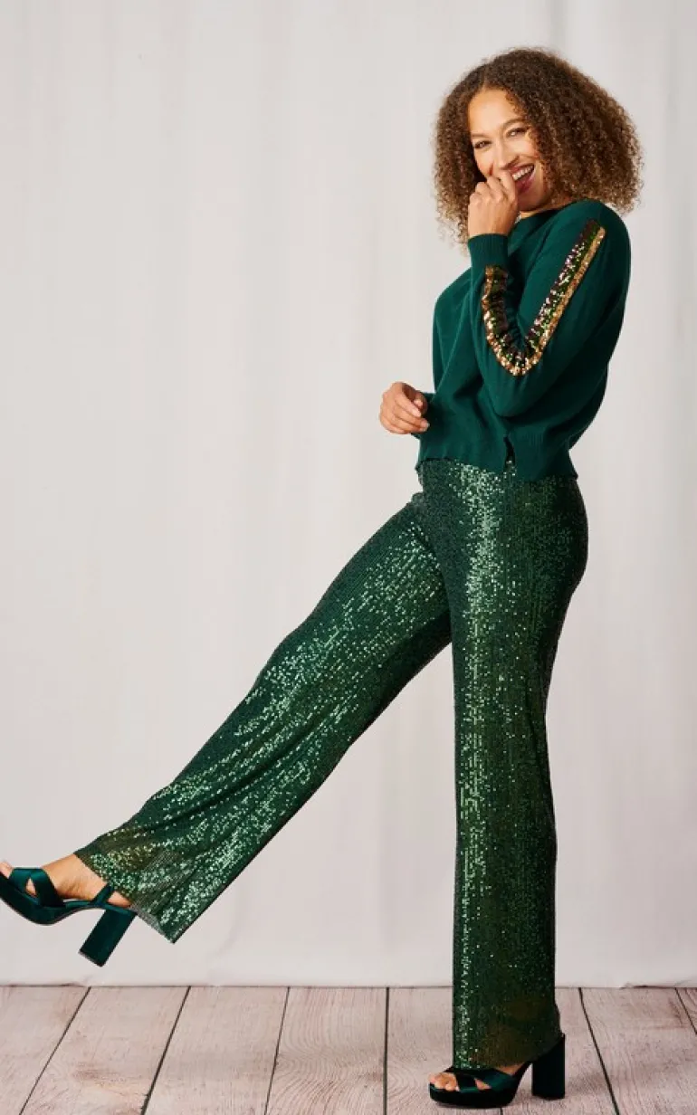 Luella Sequin Trousers Pine