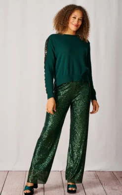 Luella Sequin Trousers Pine