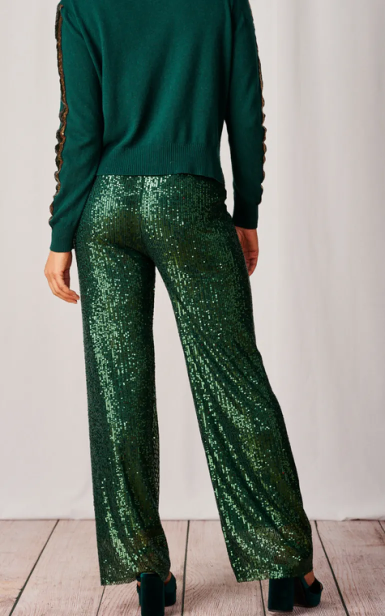 Luella Sequin Trousers Pine