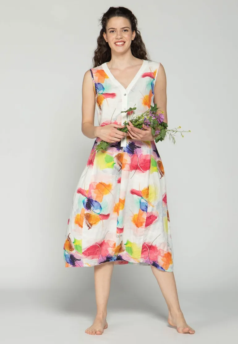 Luukaa Maya Linen Dress Multicolour