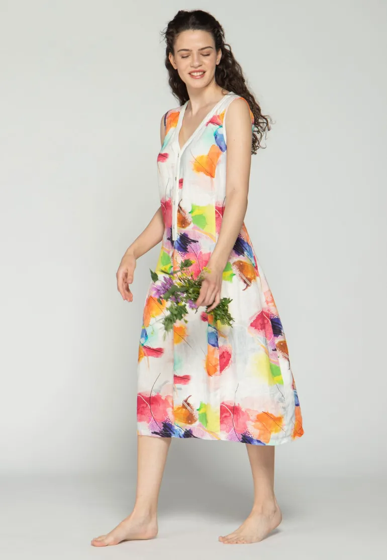 Luukaa Maya Linen Dress Multicolour