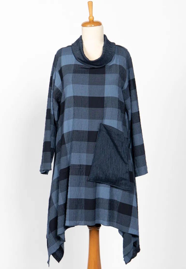 Luukaa Plaid Dress Navy