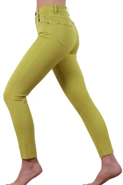 Marble 7/8 High Waisted Jeans Lime Green 2400_227