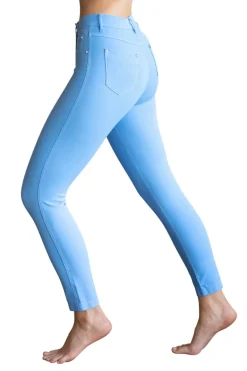 Marble 7/8 High Waisted Jeans Pale Blue