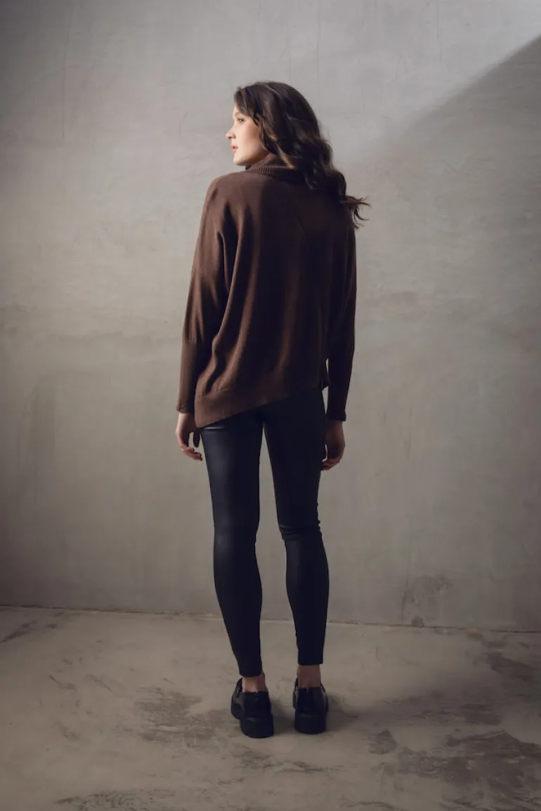 Marble Asymmetric Sweater Chocolate 7570-220