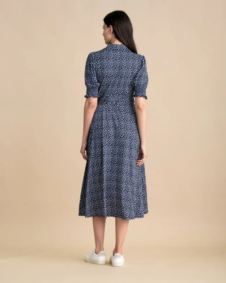 Marble Dot Dress Navy