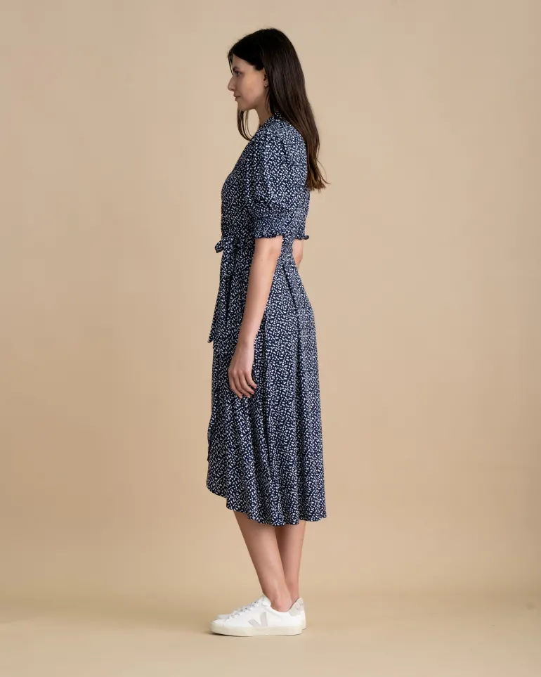 Marble Dot Dress Navy