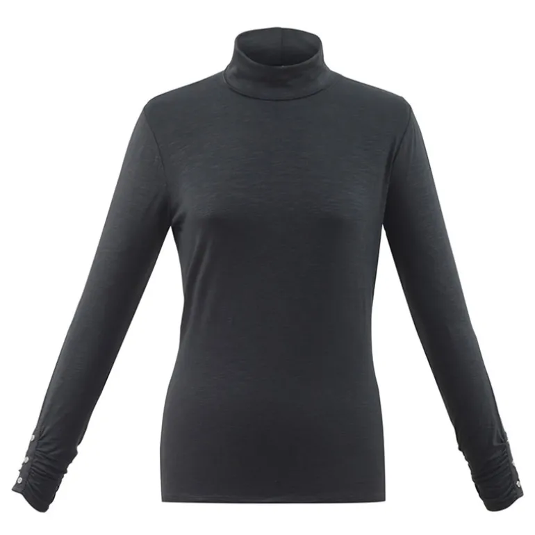 Marble Polo Neck Top Charcoal
