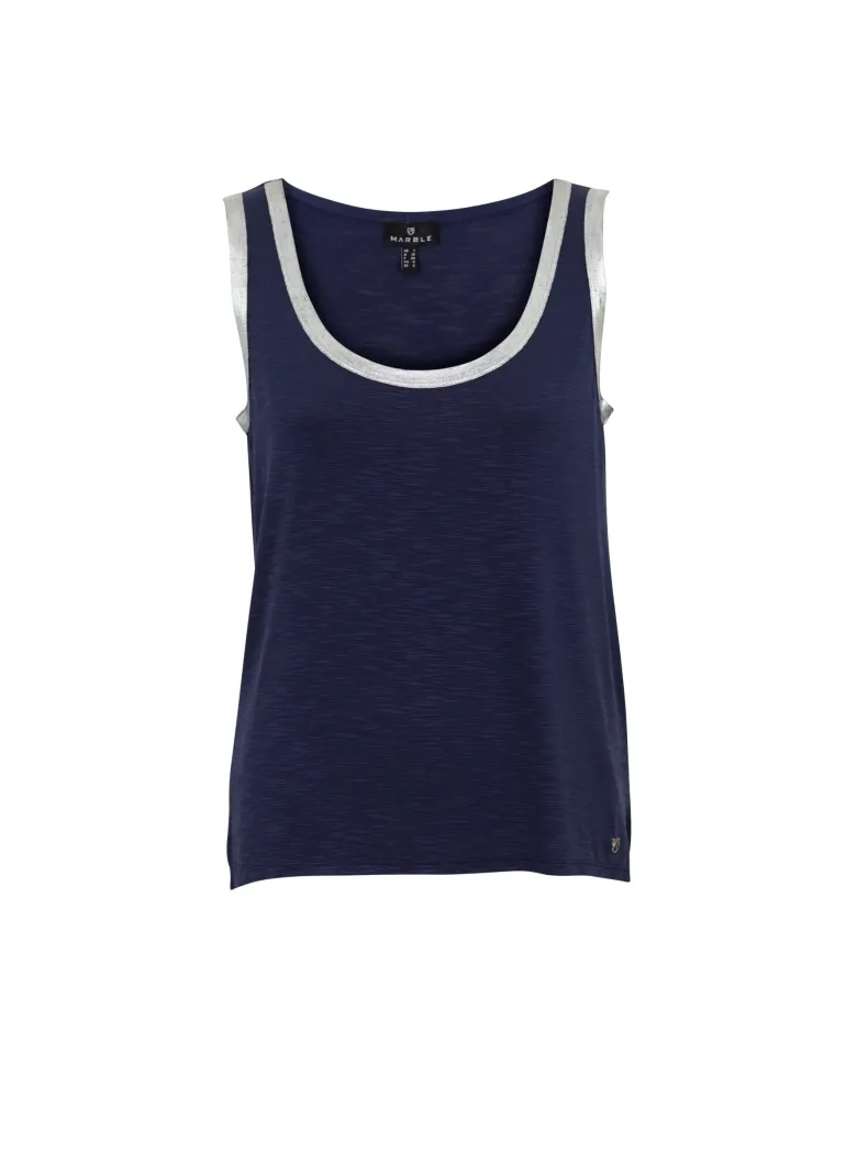 Marble Silver Trim Navy Vest