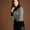 Marble Swirl Print Jumper Ivory