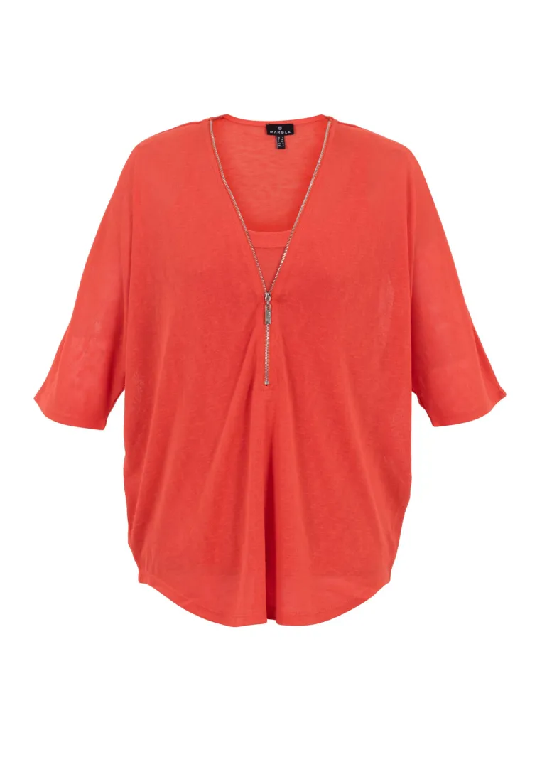 Marble Top with Vest Orange