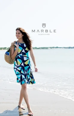 MARBLE 2-WAY GEOMETRIC PRINT DRESS 5769 LIME