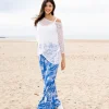 Marble Wide Open Knit Top White