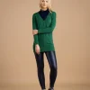 Marble Zip Through Cardigan Green